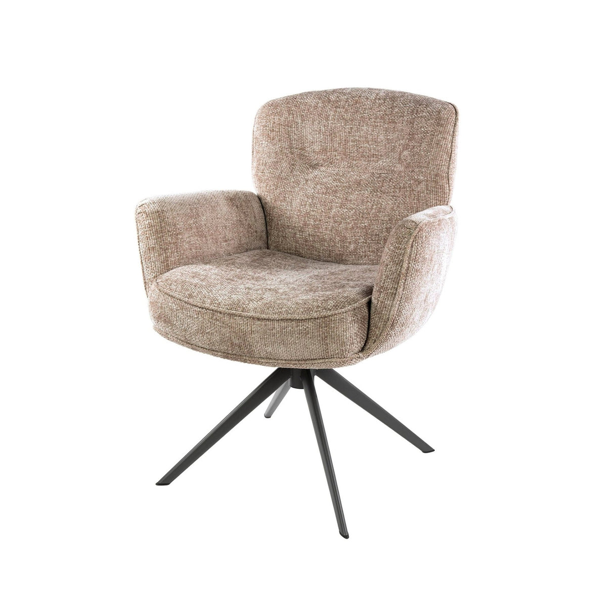 Set van 2 eetkamerstoelen Savona draaibaar Hoven rich zand