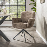 Ensemble de 2 chaises de salle à manger Milano pivotantes Hoven champagne riche 