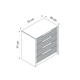 Ladekast Kala Luxe Steen Melamine 72x77x45 cm