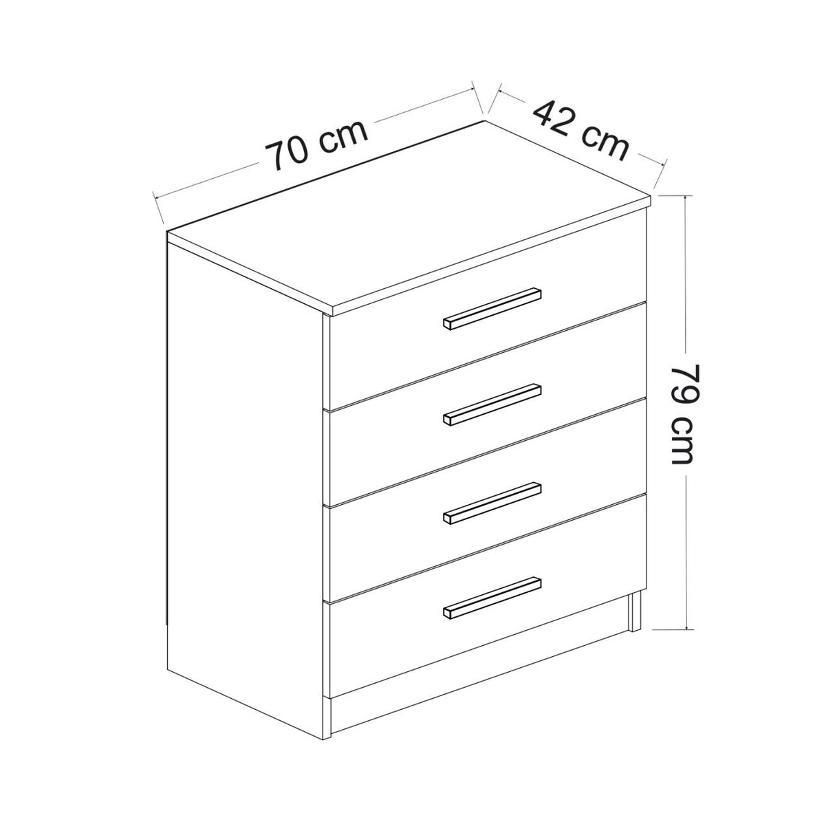 Ladekast Kale Walnoot Melamine 70x42x79 cm