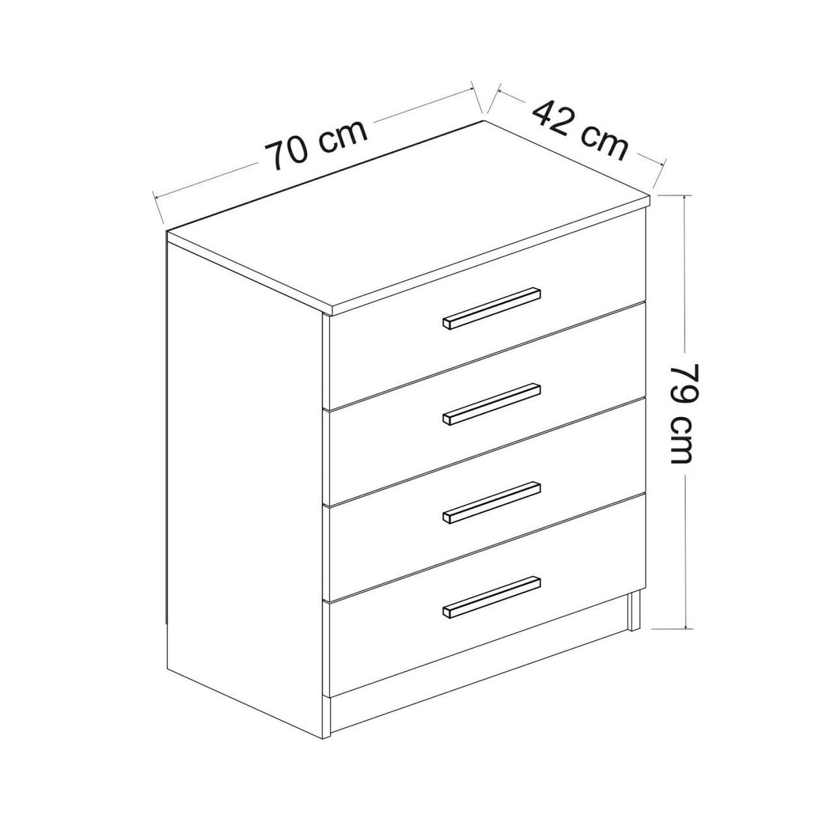 Ladekast Kale Antraciet Melamine 70x42x79 cm