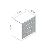 Ladekast Kale Luxe Antraciet Melamine 70x77x45 cm