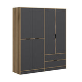 Armoire Elina Anthracite Gol Mélamine 185x208x52 cm