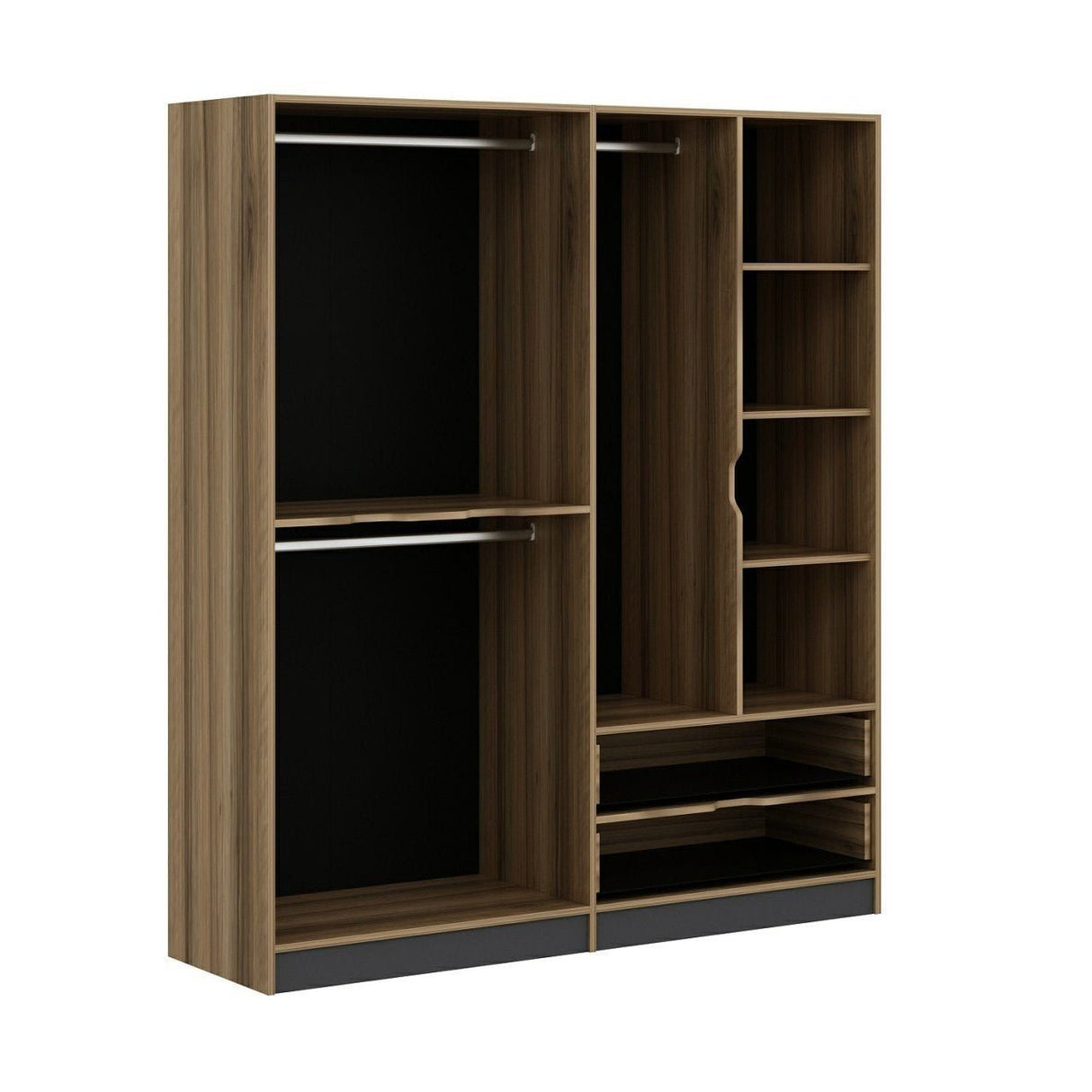 Armoire Elina Anthracite Gol Mélamine 185x208x52 cm