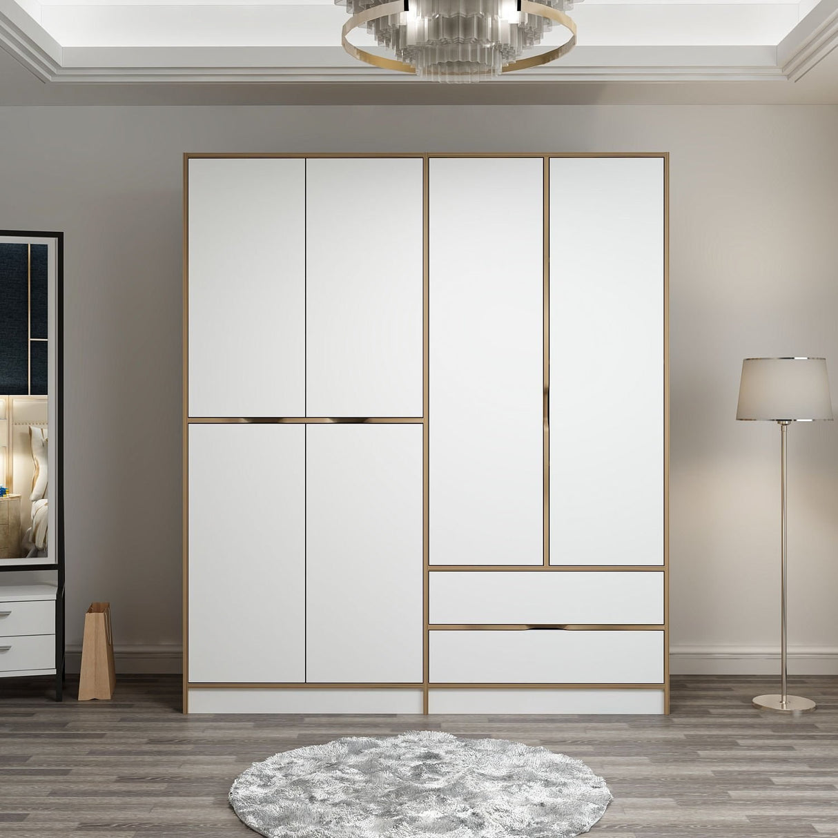 Armoire Elina White Gol Mélamine 185x208x52 cm