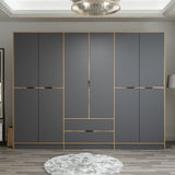 Armoire Elina Anthracite Gol Mélamine 277X208X52 CM