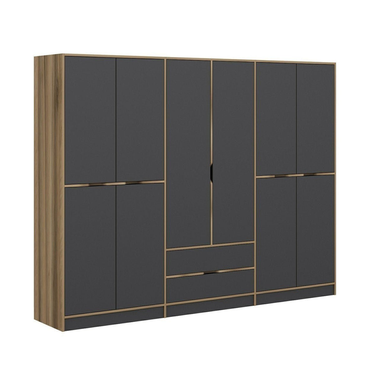 Armoire Elina Anthracite Gol Mélamine 277X208X52 CM