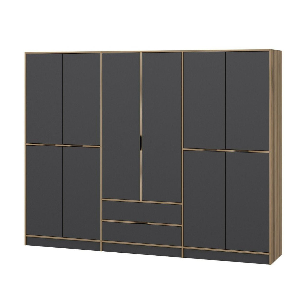 Armoire Elina Anthracite Gol Mélamine 277X208X52 CM