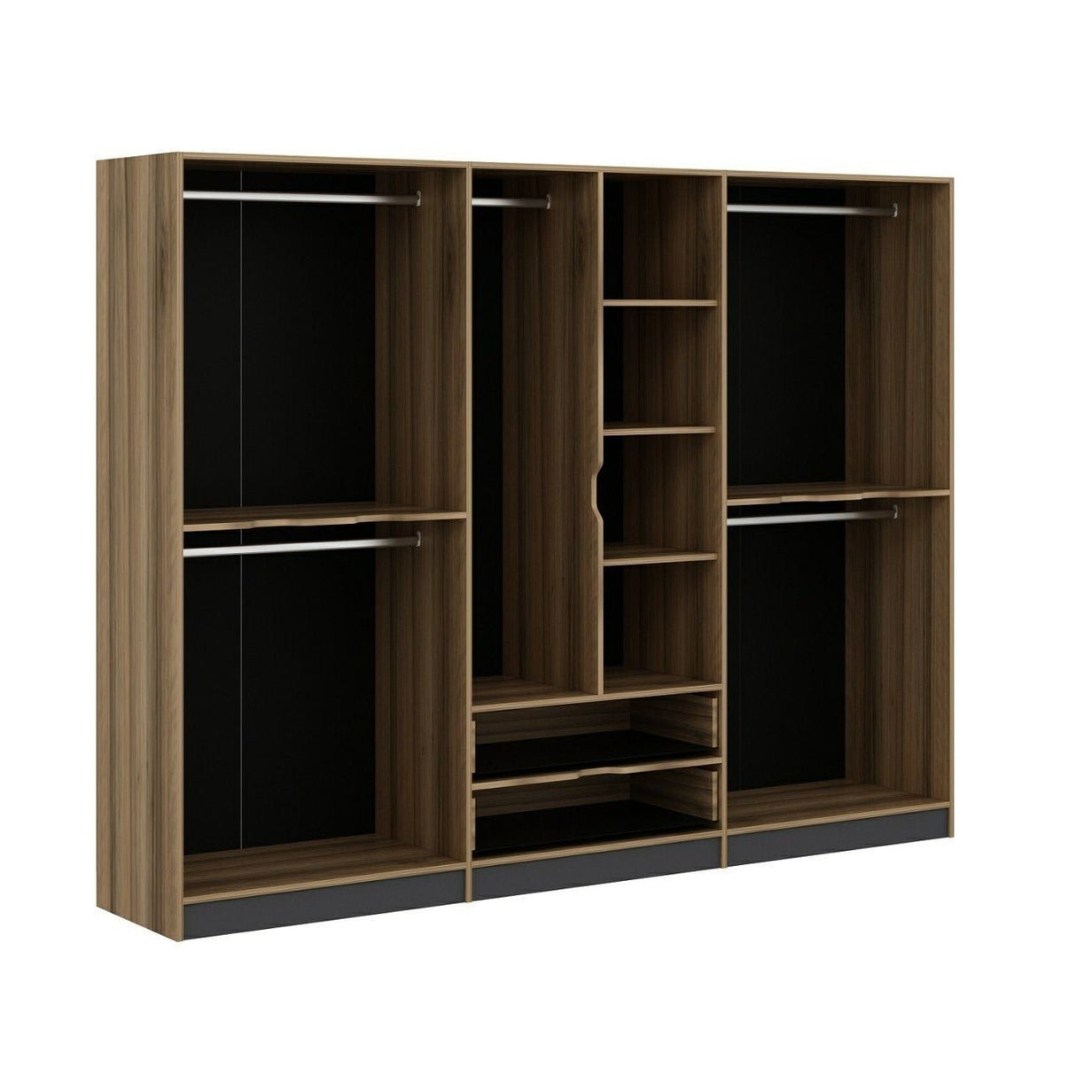 Armoire Elina Anthracite Gol Mélamine 277X208X52 CM