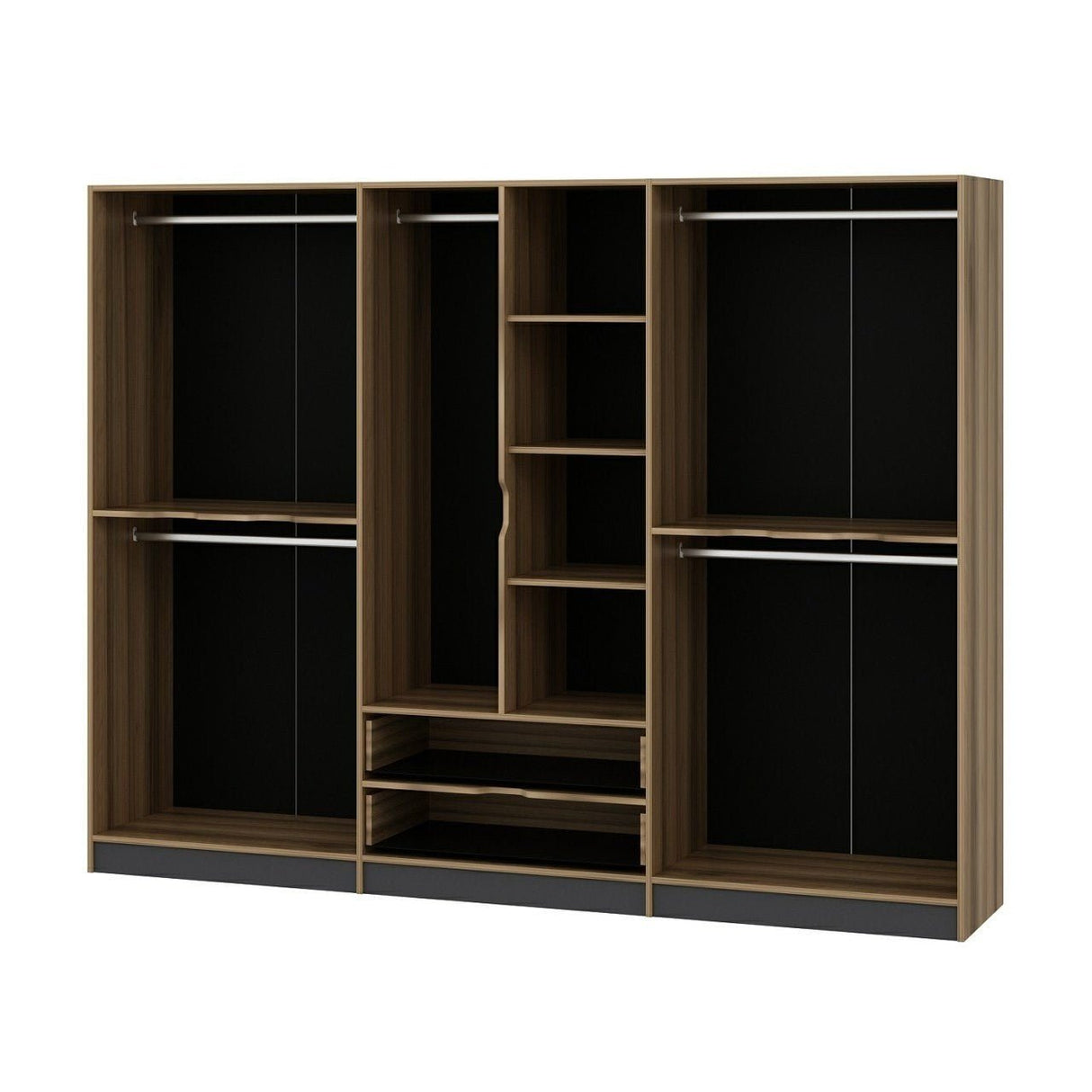 Armoire Elina Anthracite Gol Mélamine 277X208X52 CM