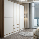 Armoire Elina White Gol Mélamine 277x208x52 cm