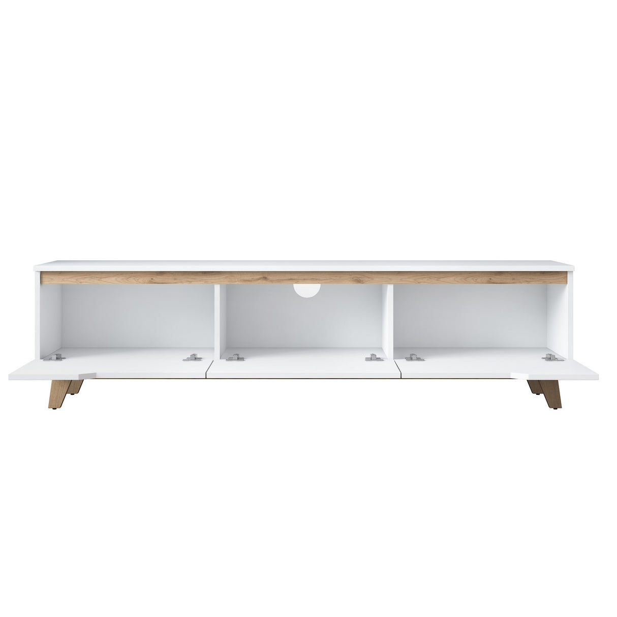 TV Meubel Osiris Wit Licht Walnoot Melamine 180x48,6x35 cm