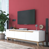 TV Meubel Osiris Wit Licht Walnoot Melamine 180x48,6x35 cm