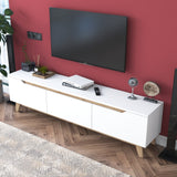 TV Meubel Osiris Wit Licht Walnoot Melamine 180x48,6x35 cm