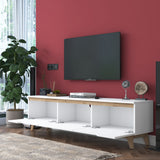 TV Meubel Osiris Wit Licht Walnoot Melamine 180x48,6x35 cm