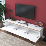 TV Meubel Osiris Wit Licht Walnoot Melamine 180x48,6x35 cm