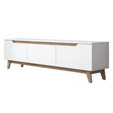 TV Meubel Osiris Wit Licht Walnoot Melamine 180x48,6x35 cm