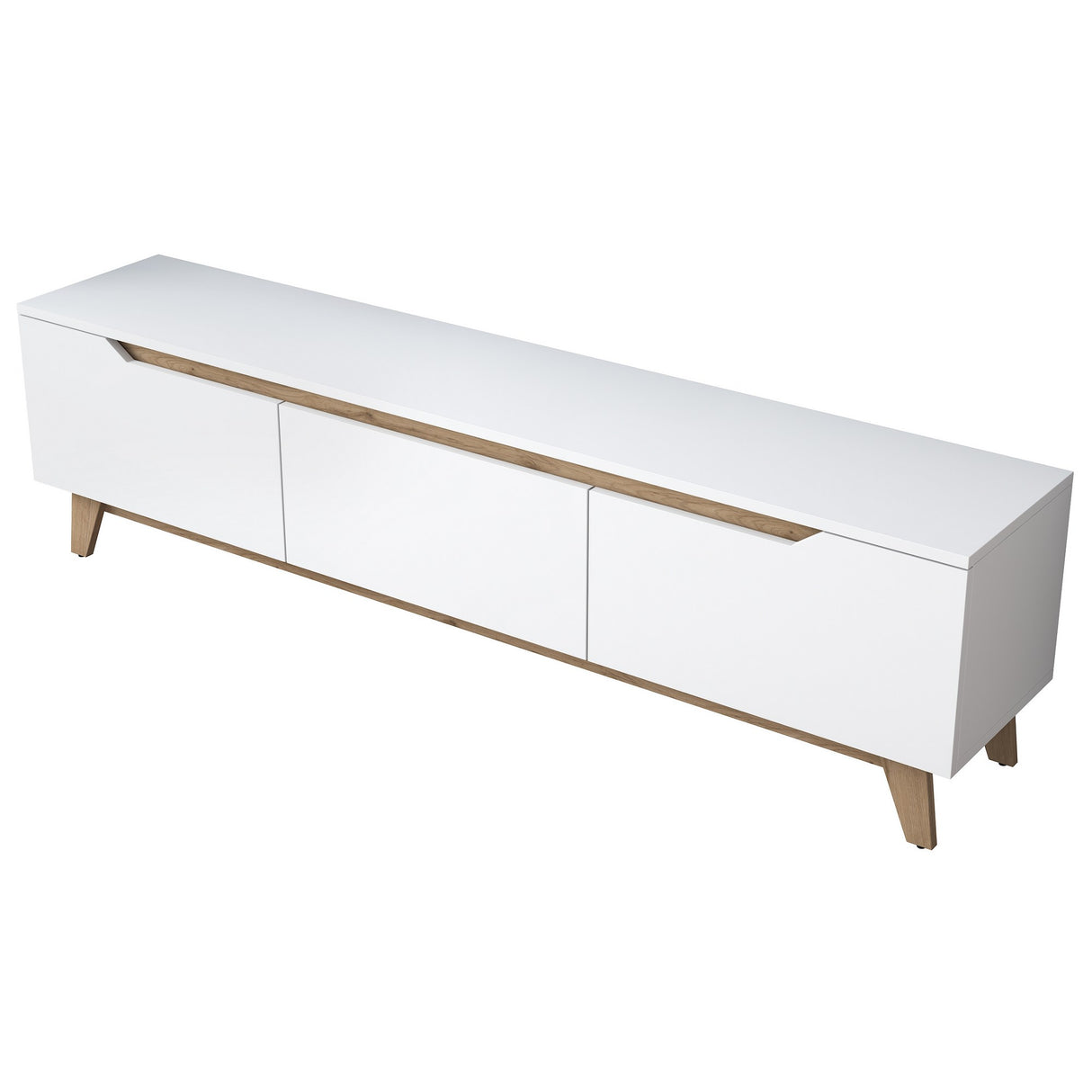 TV Meubel Osiris Wit Licht Walnoot Melamine 180x48,6x35 cm