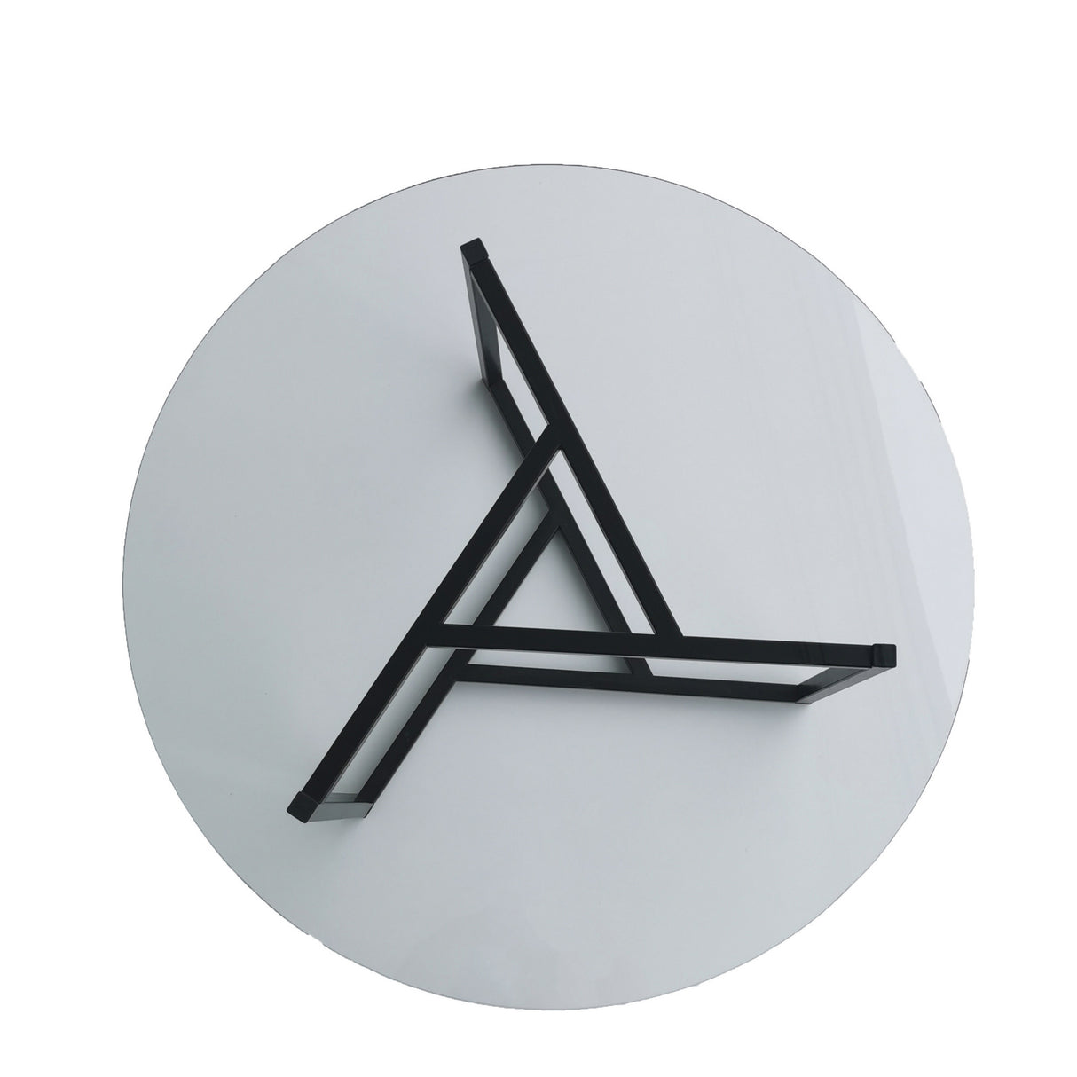 Table basse ronde en verre 75 cm - Cadre en métal noir 