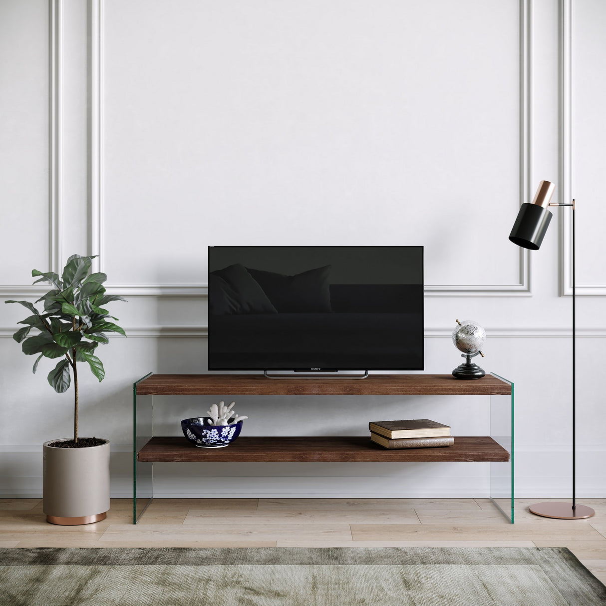 TV Meubel Coral Donker Walnoot Dennenhout 120x45x35 cm