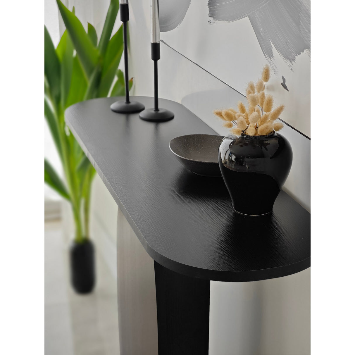 Table de coiffure Ellittica anthracite mélamine 100x81x30 cm