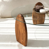 Table basse ronde 90 cm Sunf - Pied en bois 