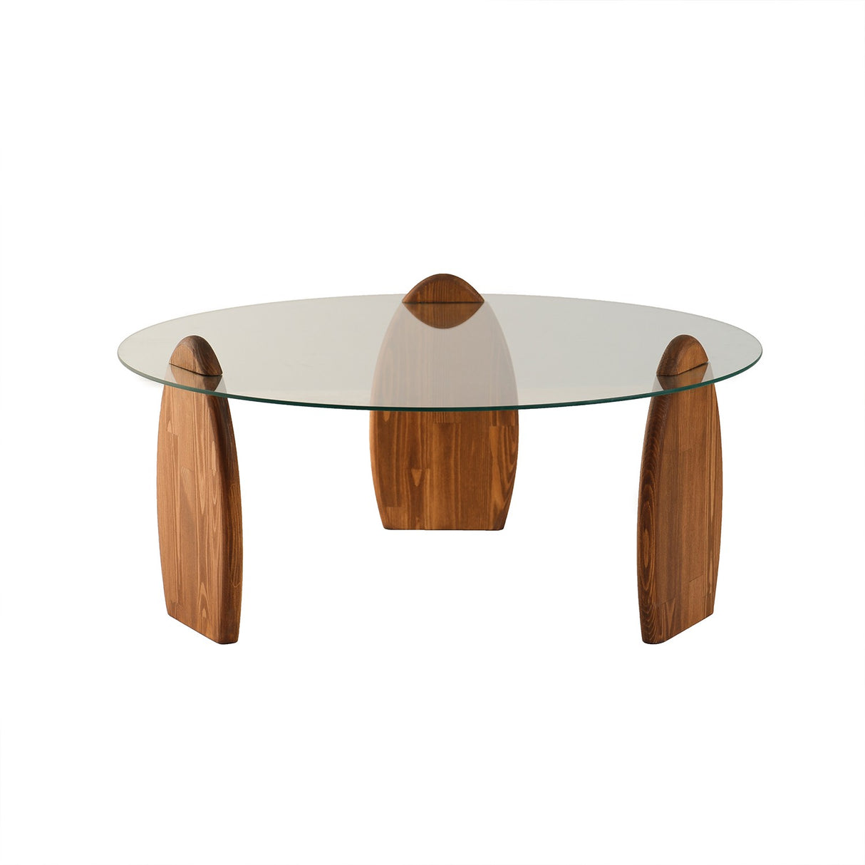 Table basse ronde 90 cm Sunf - Pied en bois 