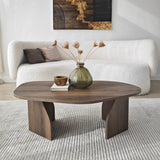 Table basse organique en noyer avec étagère en mélamine - 105x65 cm 