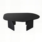 Table basse Rock ovale noire 100 x 60 cm bois composite enduit mélaminé