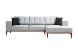 Canapé d'angle avec fonction couchage droit Montana gris clair