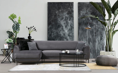 Canapé d'angle avec fonction couchage Gauche Image Anthracite