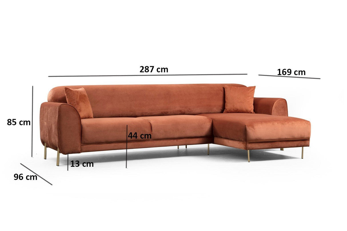 Hoekbank met slaapfunctie Rechts Image Cinnamon