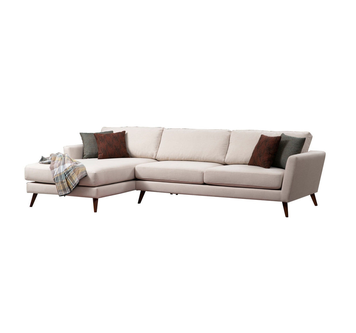 Canapé d'angle avec fonction couchage Gauche Mayorka Beige