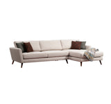 Canapé d'angle avec fonction couchage Droit Mayorka Beige Marron