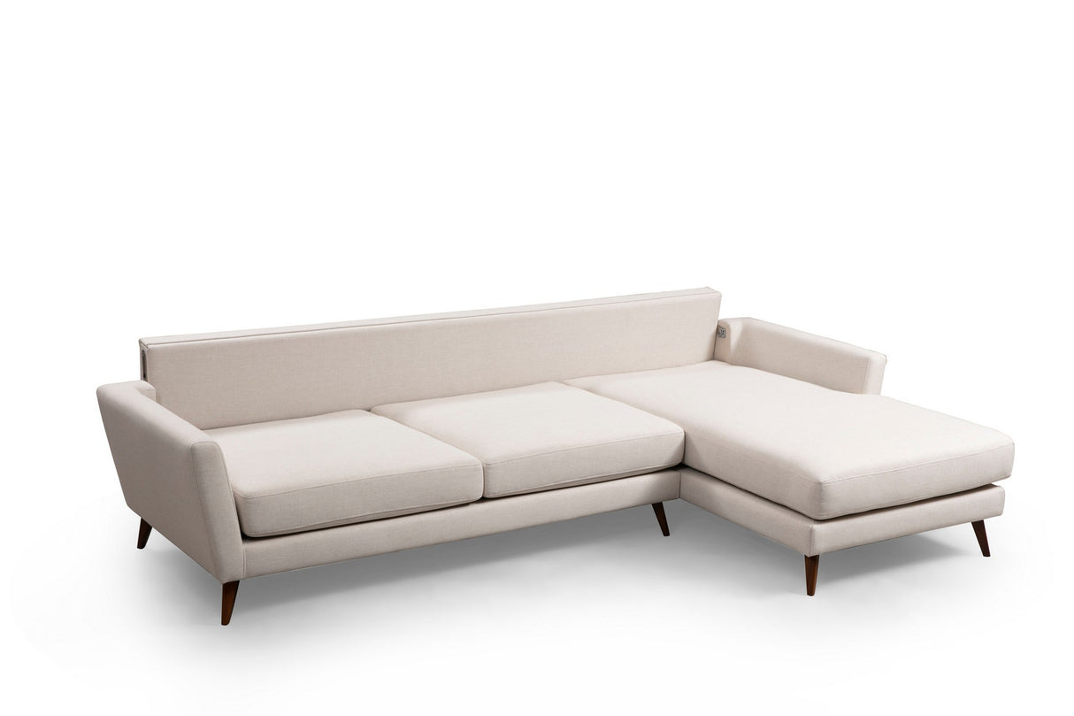 Canapé d'angle avec fonction couchage Droit Mayorka Beige Marron