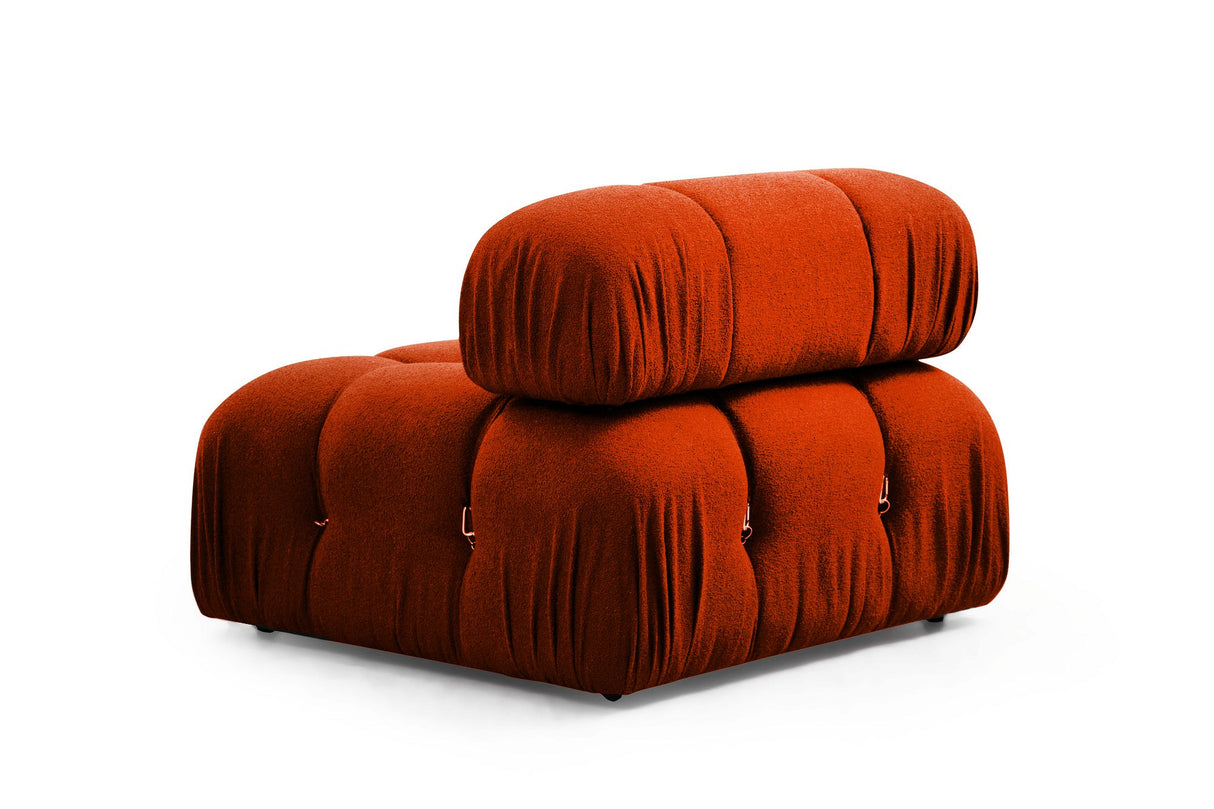 Modulaire bank 3-zits met hocker Bubble oranje rood