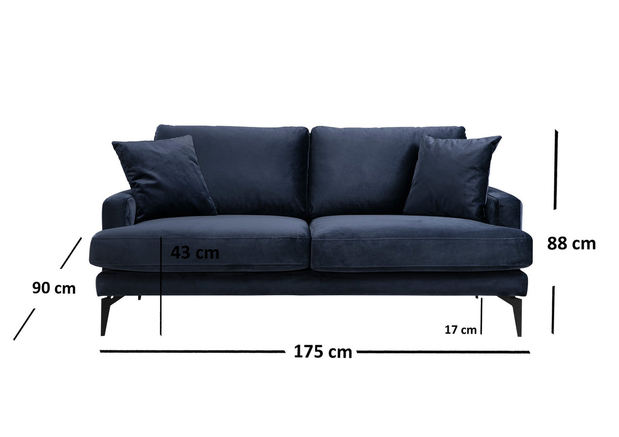 2-zits Bank Papira Navy Blauw