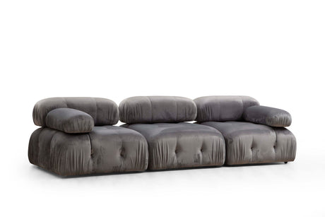 Sofa modulaire Gray en velours à bulles à 3 places