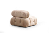 Modulaire bank 3-zits met hocker Bubble velvet beige