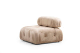 Modulaire bank 3-zits met hocker Bubble velvet beige