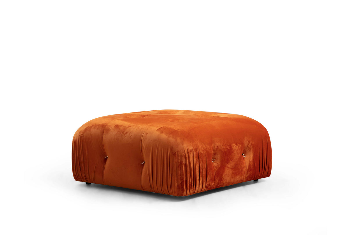 Modulaire bank 3-zits met hocker Bubble velvet oranje