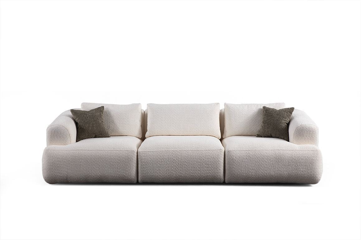 Sofia 3-zitsbank wit 290 cm 100% polyester