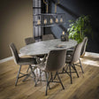 Eettafels - Ovale Eettafel Hayden Industrieel Betonlook 200x100 - Dimehouse