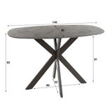 Table de bar danoise ovale Iris 140 cm pied araignée aspect céramique