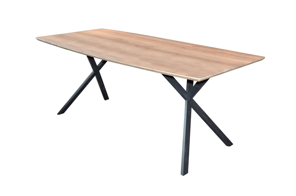 Table de salle à manger ovale Hanna aspect chêne 190x90 cm