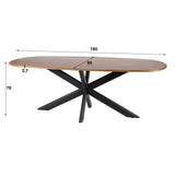 Deens Ovale Eettafel Cody Mangohout 180 cm