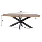 Deens Ovale Eettafel Cody Mangohout 180 cm