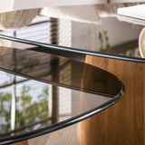 Set van 2 driehoekige salontafels Marea brons glas 91x71 cm