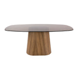 Deens ovale eettafel bruin rookglas eikenhout-look frame Thor 215 cm