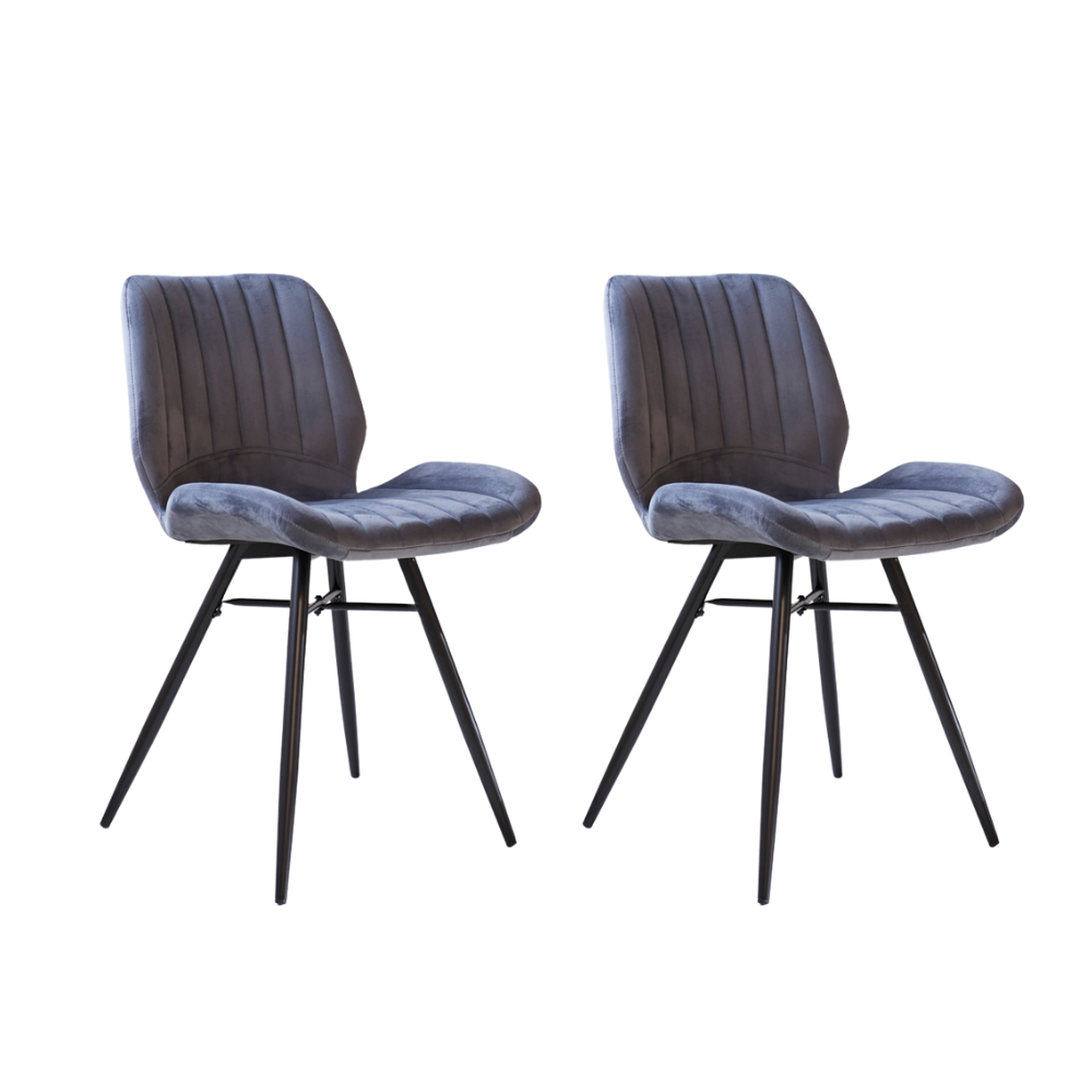 Set van 2 eetkamerstoelen Beau velvet